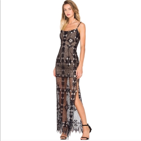 BCBGMaxAzria Dresses & Skirts - BCBGMAXAZRIA EVELINA Lace Overlay Art Deco Maxi 6